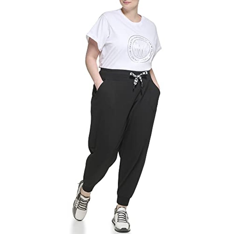 DKNY Womens Mid Rise Drawstring Joggers