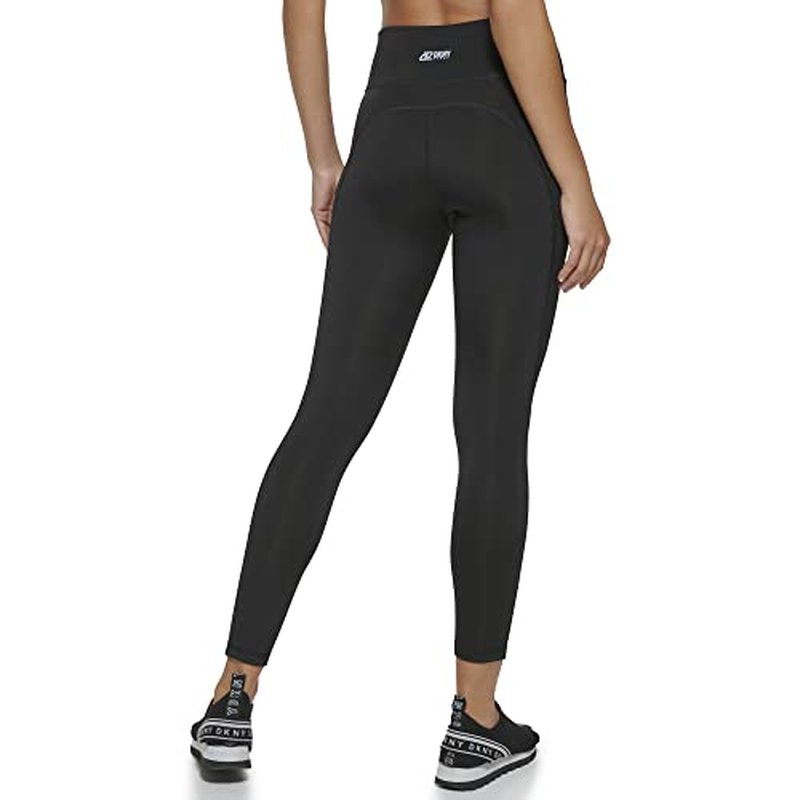 DKNY Women's High Waisted Tummy Control Workout Leggings