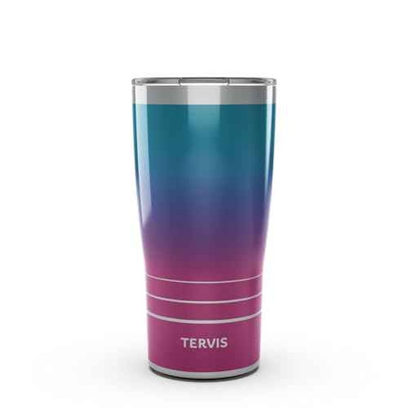 Tervis Traveler Blue Raspberry Ombre Triple Walled Insulated Tumbler Travel Cup Keeps Drinks Cold & Hot, 20oz, Stainless Steel