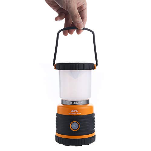 AYL LED Camping Lantern, Battery Powered LED 1800LM, 4 Camping Lights Modes, Perfect Lantern Flashlight for Hurricane, Emergency Light, Storm, Power Outages, Survival Kits, Hiking, Fishing, Tent, Home