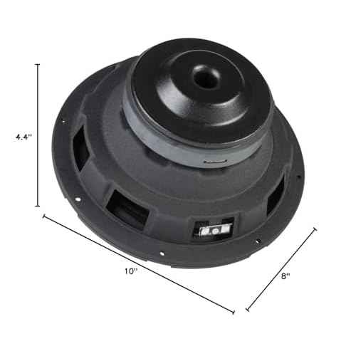 Polk Audio DB1042 SVC - DB+ Series 10" Shallow Subwoofer for Marine/Car Sound System, 30Hz-200Hz Frequency Response, Single 4-Ohm Voice Coils & Polypropylene Woofer Cone