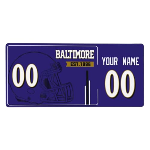 KLOAERSE Customized Personalized Football City Team Gaming Mousepad with Name and Number Mouse Pad s A Gift for Men Women Youth and Fans (Custom Baltimore-01)