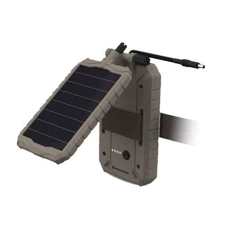 Stealth Cam Sol-Pak 3000mAh Solar Battery Pack with Adjustable T-Swivel Brackets, Durable ABS Housing, and LED Battery Indicator (2-Pack)