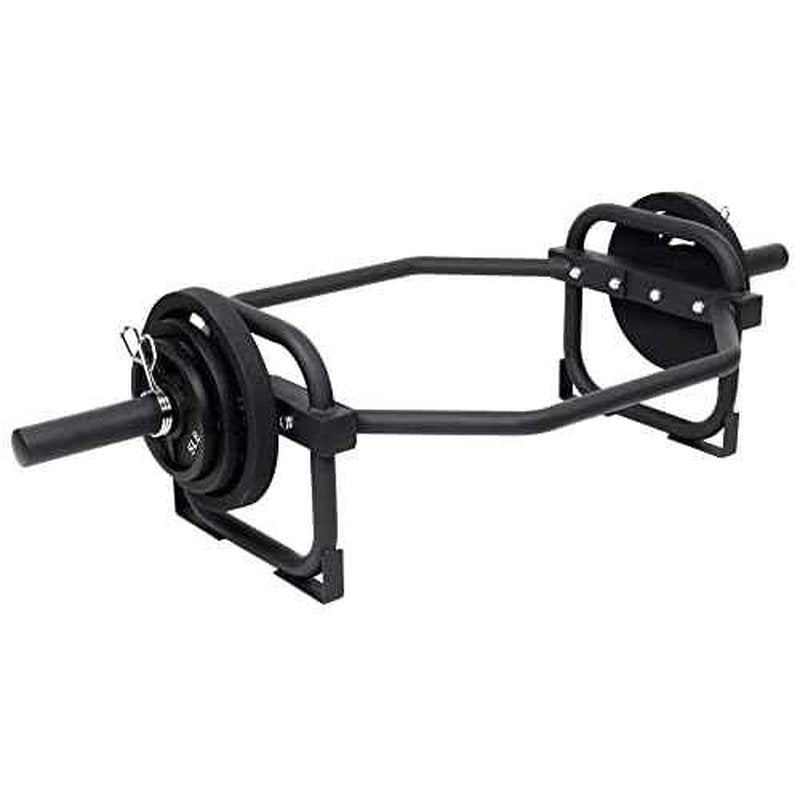 Fitvids Olympic 2-Inch Hex Weight Lifting Trap Bar for Strength Training, 500-Pound Capacity, Safety Clips, Home Gym for Shoulder Presses, Shrugs, Back Rows, Weightlifting