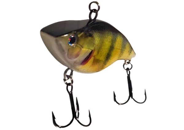 2 3/4" DDT Lipless Crankbait for Bass Fishing Lure Vibe Trap Crank Bait Lifelike Bait Sink (Yellow Perch)