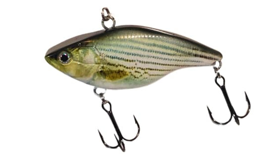 2 3/4" DDT Lipless Crankbait for Bass Fishing Lure Vibe Trap Crank Bait Lifelike Bait Sink (Striped BASS)