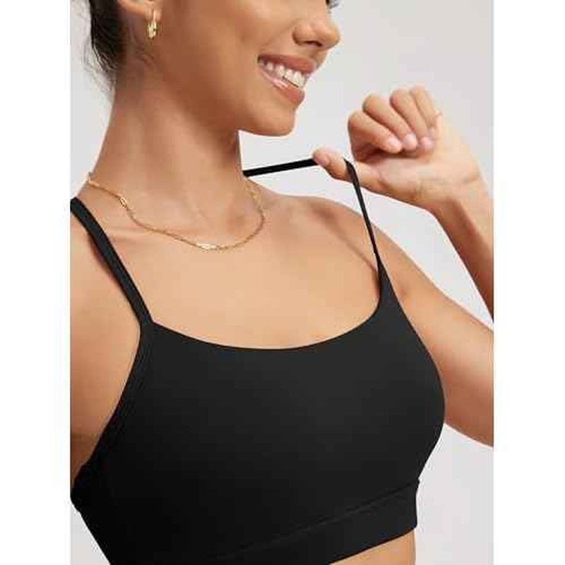 ODODOS Cloud Feeling Y Racerback Sports Bra for Women Wirefree Padded Strappy Yoga Bra