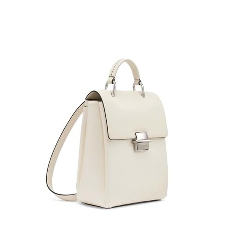 Calvin Klein Clove Triple Compartment Flap Backpack, Cherub White, One Size