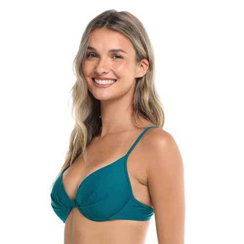 Body Glove Women's Standard Smoothies Greta Solid Molded Cup Underwire Push Up Bikini Top