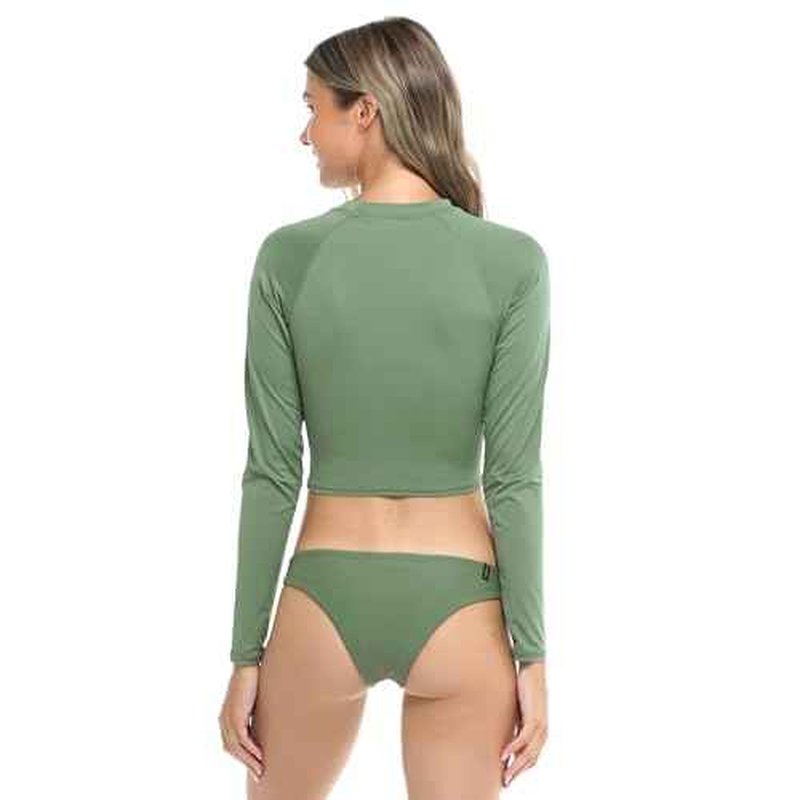 Body Glove Womens Let It Be Long Sleeve Crop Top Rashguard with UPF 50+Rash Guard Shirt