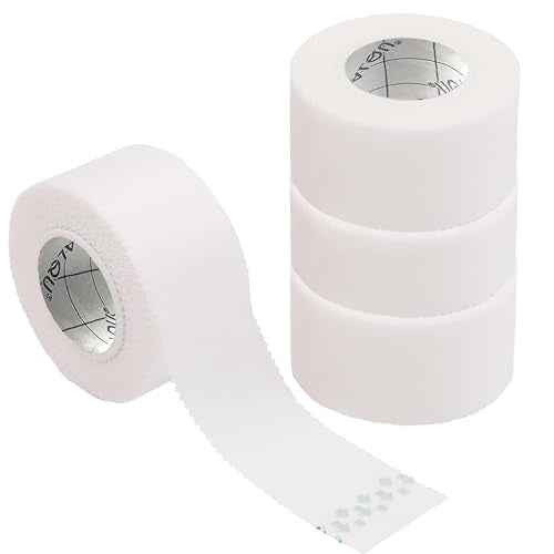 Healqu Silk Like Medical Tape - Durable Cloth Medical Tape - 1 in x 10yd, 4 Rolls - Surgical Tape Woven for Strongly Holding Large Dressings, Securing Splints, and Ideal for Long-Term Care