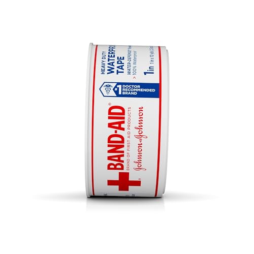 Band-Aid Brand First Aid Water Block 100% Waterproof Self-Adhesive Tape Roll for Durable Wound Care to Firmly Secure Bandages, 1 in by 10 yd