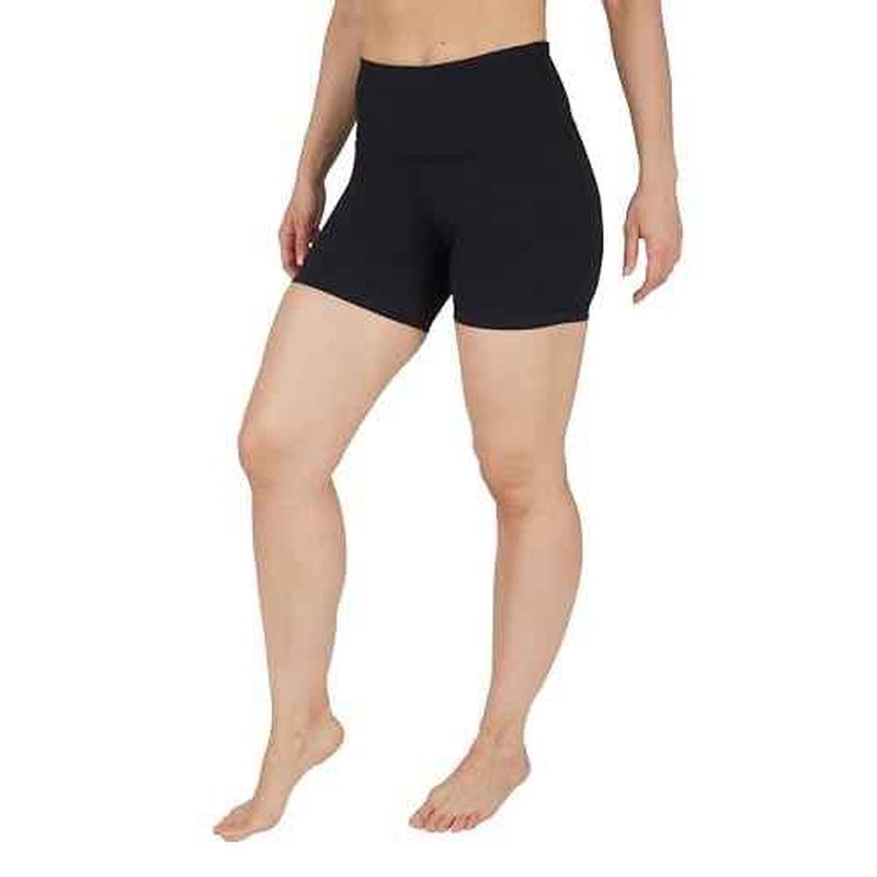 90 Degree By Reflex Womens High Waisted Biker Shorts Ribbed Workout Yoga Running Tummy Control Spandex Short