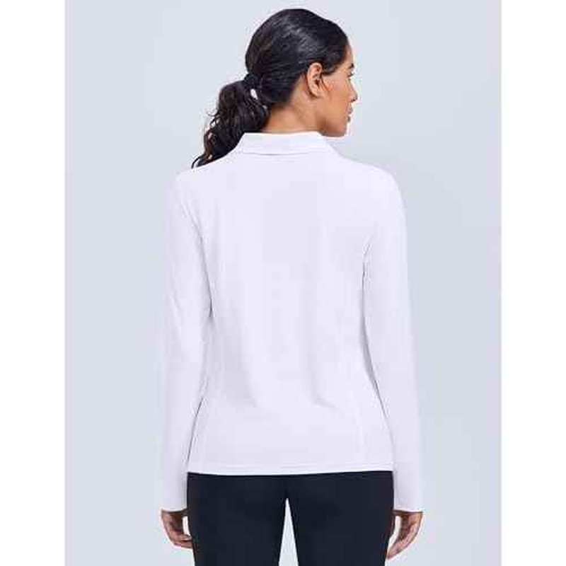 PINSPARK Long Sleeve Shirts for Women UPF 50+ Sun Shirt Workout Tops Quick Dry V Neck Athletic Running Hiking Golf Polo S-3XL