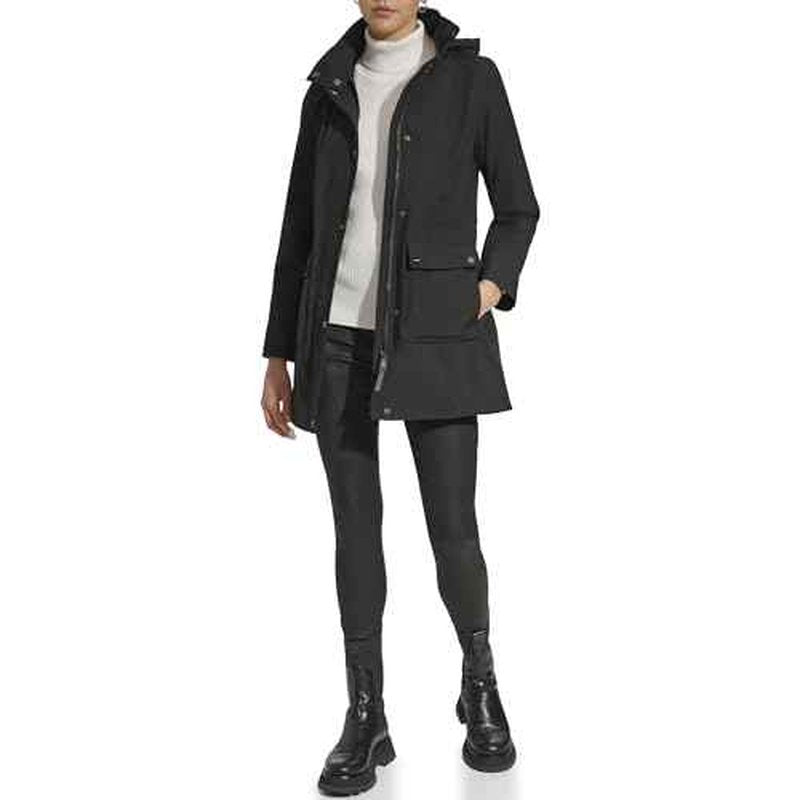 DKNY womens Softshell Hooded Coat