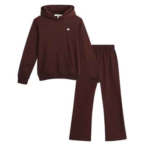 AEROPOSTALE Girls Sweatsuit Set - 2 Piece Fleece Hoodie Sweatshirt, Flare Jogger Sweatpants - Track Suit Set for Girls, 7-16