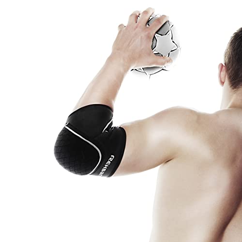 Rehband Elbow Support & Protector for Men & Women Black, 5mm Neoprene Elbow Protection for Volleyball & Handball & Indoor Sports