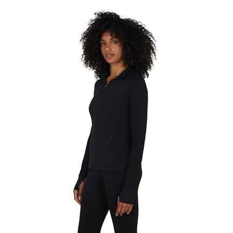Yogalicious Half Zip Lightweight Workout Long Sleeve Athletic Jacket with Front Pockets and Thumbholes