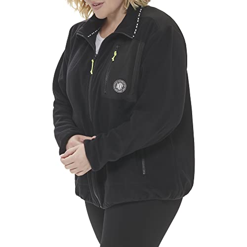 DKNY Womens Sport Full Zip Hybrid Polar Fleece Jacket