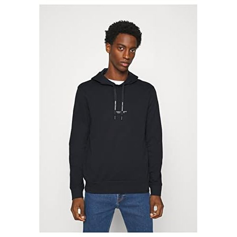 Armani Exchange mens Pull-over Hooded Sweatshirt With Front Back Logo