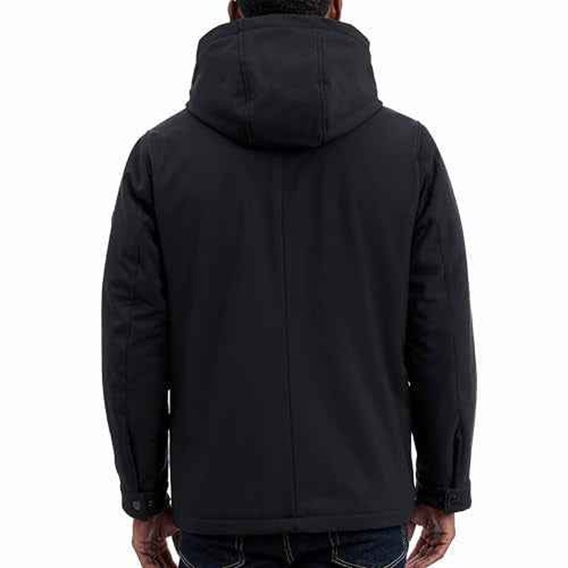 Michael Kors mens Four Pocket Softshell Field Jacket With Faux Sherpa Lining, Wind and Water Resistant