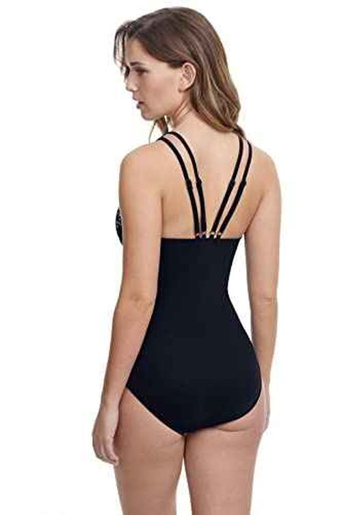 Profile by Gottex Women's Standard Mashrabiya High Neck One Piece, Black, 42