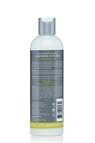 Design Essentials Almond & Avocado Daily Hair Moisturizing Lotion with Jojoba & Olive Oil, 12 Ounce