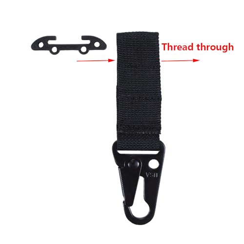 Tactical Gear Clip Clash Hook Hanging Carabiner T-Mount MOLLE Webbing Battle Belt Clip Metal Key Holder Vest Accessories (Black Clash Hook(1pack))