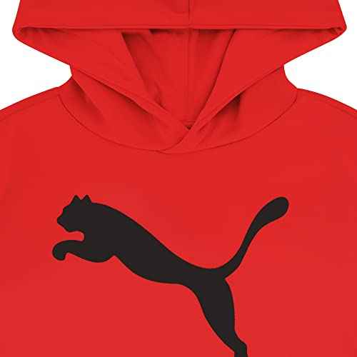PUMA Boys' Logo Pullover Hoodie, Fleece Sweatshirt, Large Front Pocket