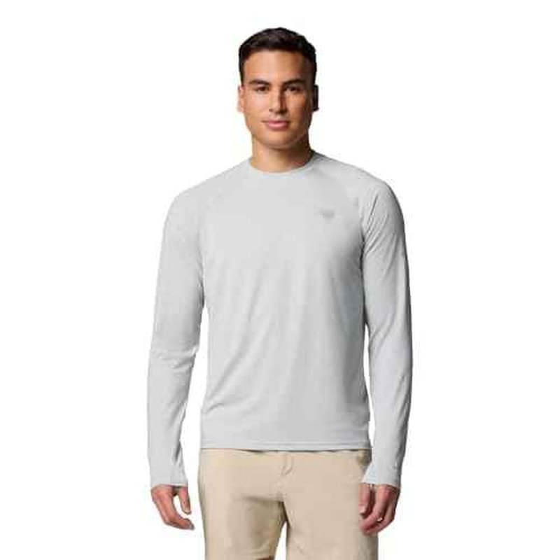 Columbia Mens PFG Uncharted Long Sleeve Shirt, Cool Grey Heather, Large