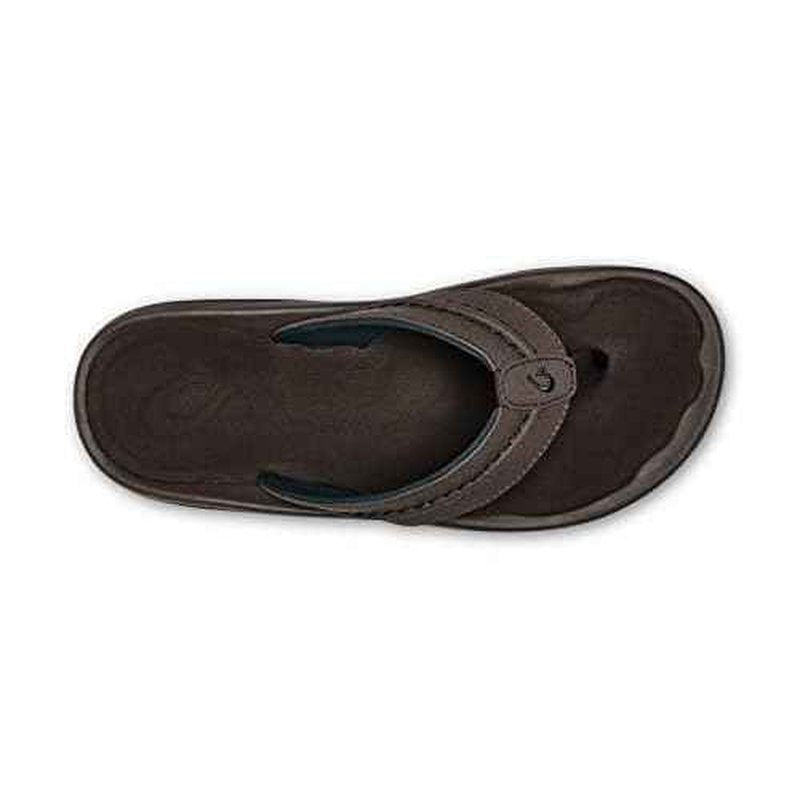 OLUKAI Hokua Men's Beach Sandals, Quick-Dry Flip-Flop Slides, Water Resistant & Wet Grip Rubber Soles, Compression Molded Footbed & Soft Comfort Fit