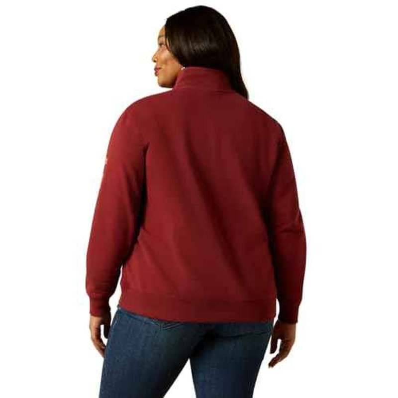 ARIAT womens Foundation Logo 1/2 Zip Sweatshirt