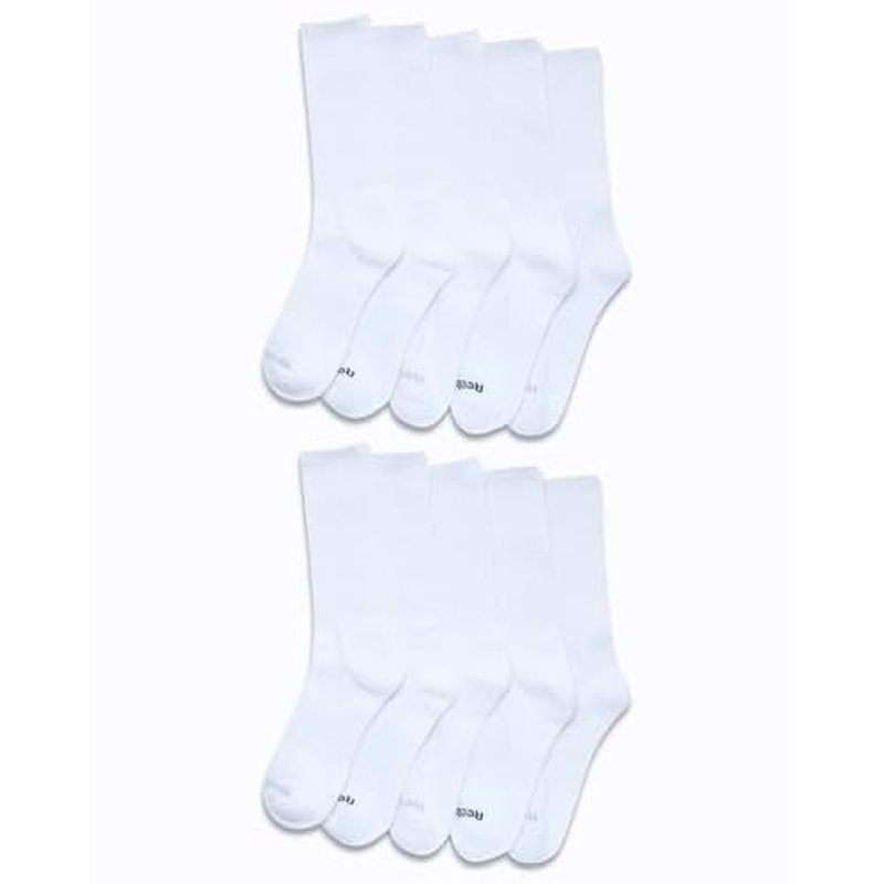 Reebok Men's Crew Socks - 10 Pack Stretch Performance Cushioned Crew Socks - Arch Support Athletic Socks for Men (6-12.5)