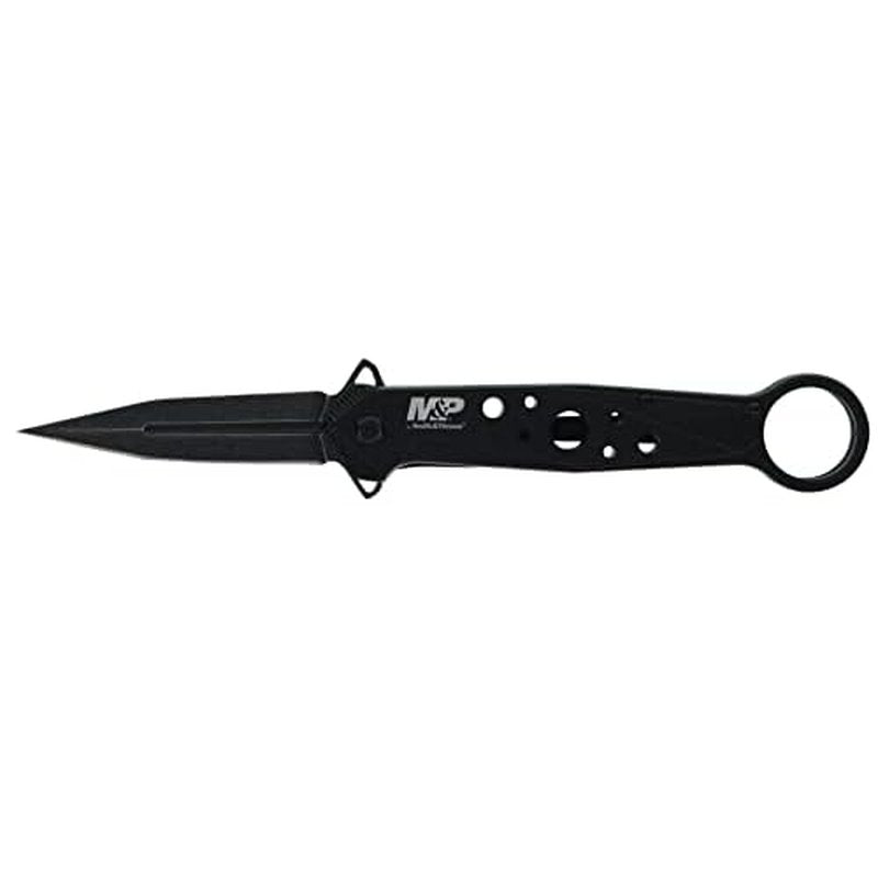 Smith & Wesson Accessories The Smith & Wesson M&P Folding Spear Point Featuring 8Cr13MoV Stainless Steel And Ergonomic Finger Loop Designed For EDC And Quick Deployment