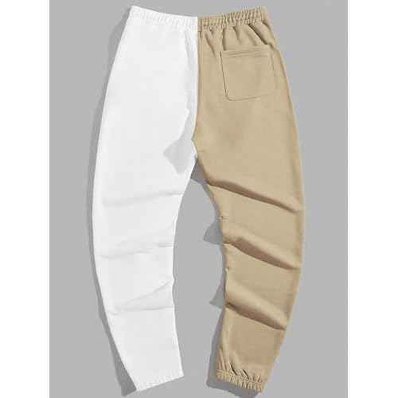 WDIRARA Men's Two Tone Cartoon Graphic Print Drawstring Waist Sweatpants Joggers with Pocket