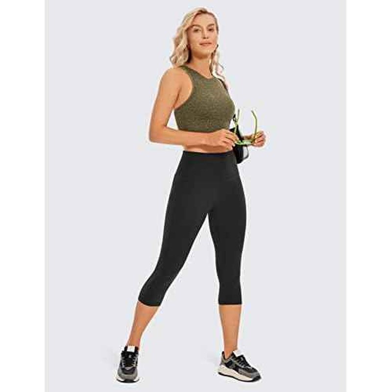 CRZ YOGA Womens Butterluxe High Waisted Capris Workout Leggings 17 Inches - Lounge Buttery Soft Yoga Pants