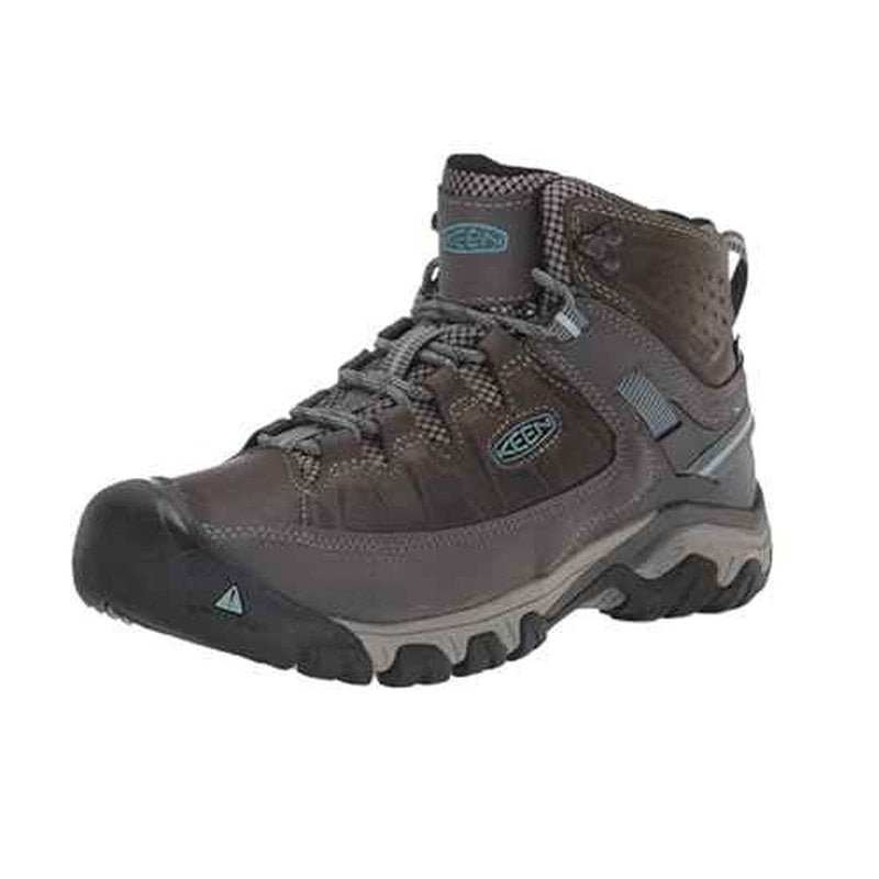 KEEN Women's Targhee 3 Mid Height Waterproof Hiking Boots, Magnet/Atlantic Blue, 5 Wide