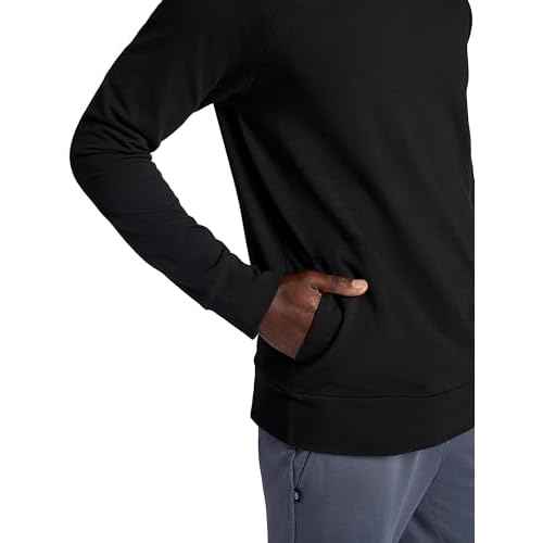 Gaiam Men's Namaste Cowl Neck Hoodie, Standard Fit, Stretch Midweight Terry Material