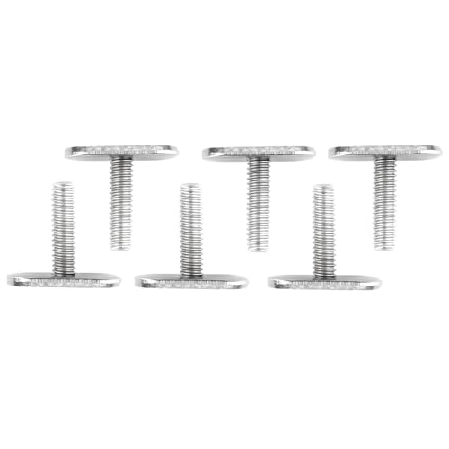 VTurboWay 6 Pcs 1/4"-20 Threading Track Bolts for Kayak Gear Track, 316 SS T Slot Bolts for Kayak Track System, Length 1", Wide 1/2"