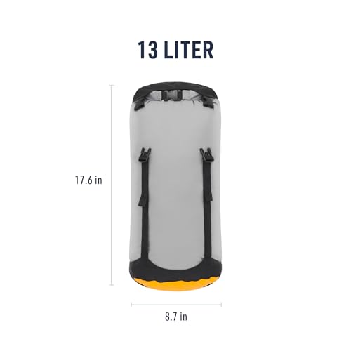 Sea to Summit eVac Compression Dry Bag, Waterproof Compression Sack, 13 Liter, High Rise Grey