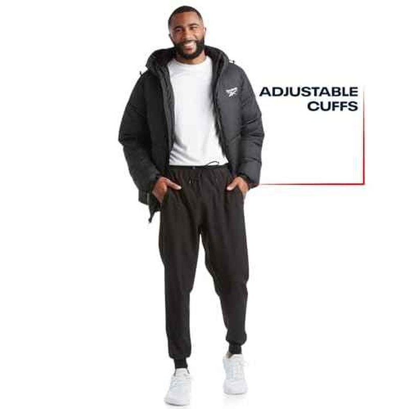 Reebok Mens Winter Jacket - Warm Heavyweight Mens Winter Coat - Wind Water Resistant Insulated Quilted Puffer Jackets for Men