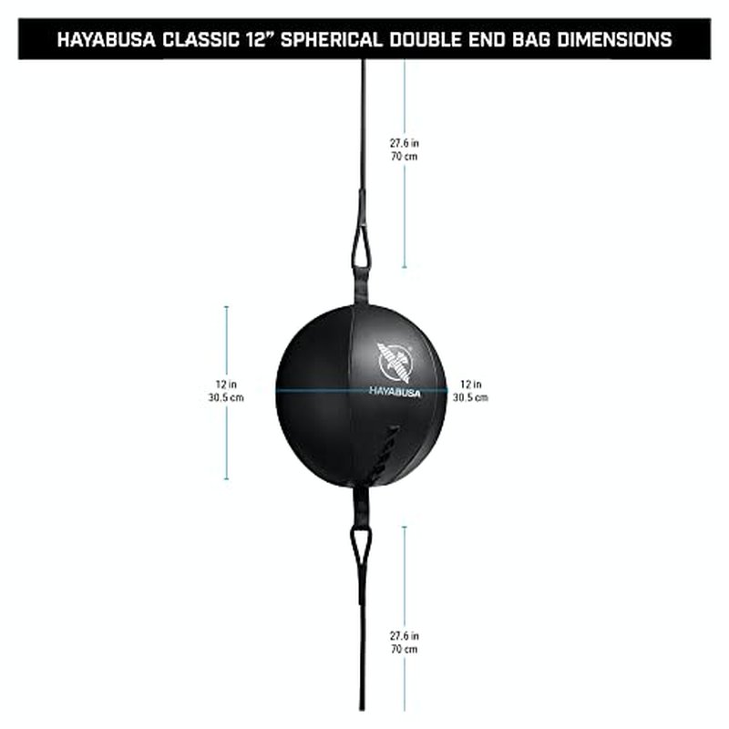 Hayabusa Double Ended Bag Classic Sphere - Black, 12 Inches