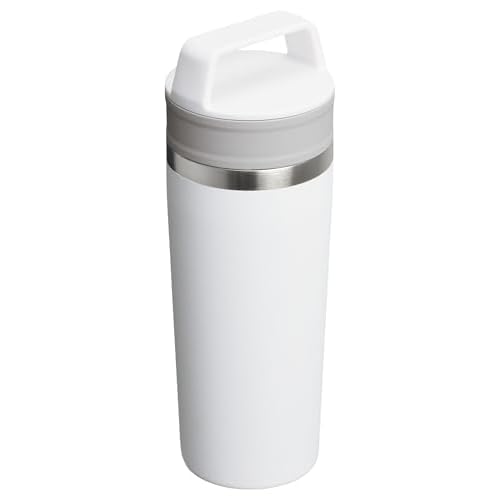 Stanley Cafe To Go Travel Mug 16 oz | Leakproof Two-Part Drink Through Lid | Tumbler Cup for Coffee, Tea and Drinks | Insulated Stainless Steel Coffee Mug | BPA-Free | Frost