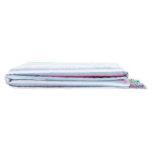 Organix 100% Cotton Turkish Fouta Beach Towel, 12 Pack, 35x70 inches, Sand Free Quick Dry Swim Towel, Extra Large Light Travel Towel for Adults, Soft Durable Absorbent - Multicolor