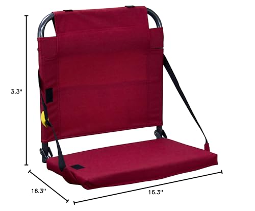 GCI Outdoor BleacherBack Stadium Seat with Adjustable Backrest, Red