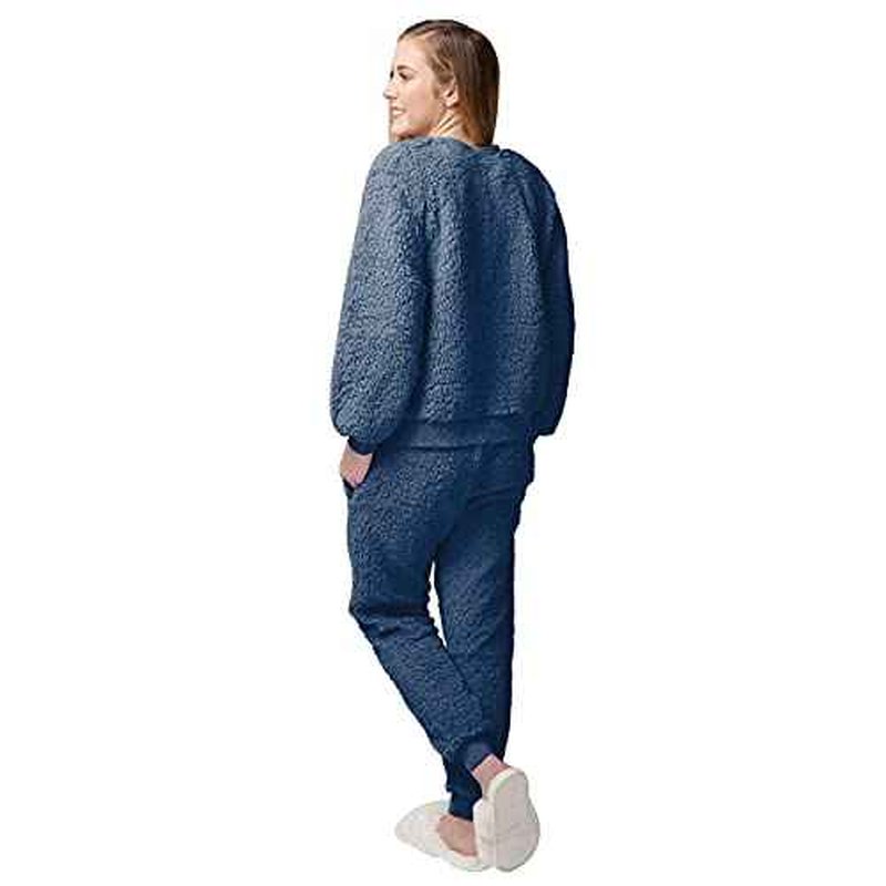 FOCO NCAA womens College Team Logo Sherpa Lounge Shirt Pants Set