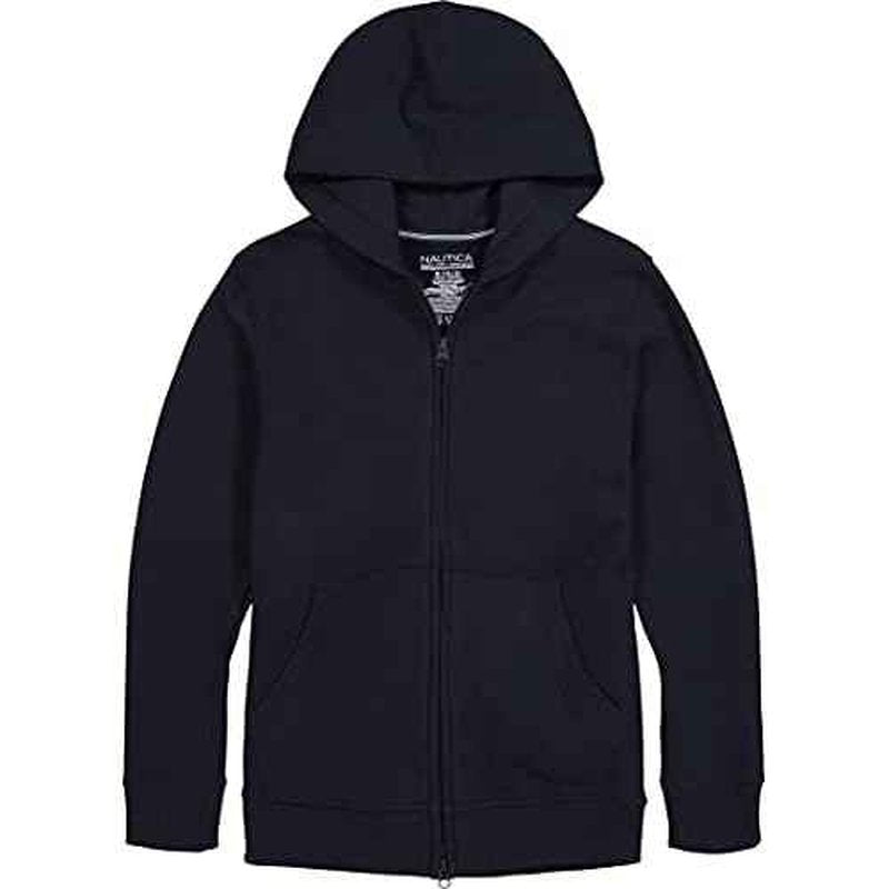 Nautica boys Long Sleeve Sensory-friendly Fleece Full Zip Hoodie