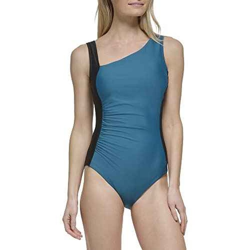 Calvin Klein Women's Starburst Pleat Full Coverage One Piece Swimsuit