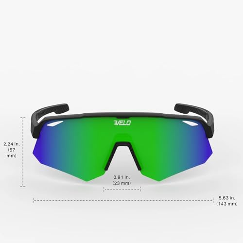 VELO Cutter Sports Sunglasses – 100% UV400 (Black Paradise, Large Adult)