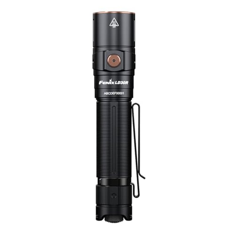 Fenix LD30R EDC Flashlight, 1700 Lumen USB-C Rechargeable for Everyday Carry Compact Tactical Duty Light with Durable Pocket Clip, Holster and Organizer